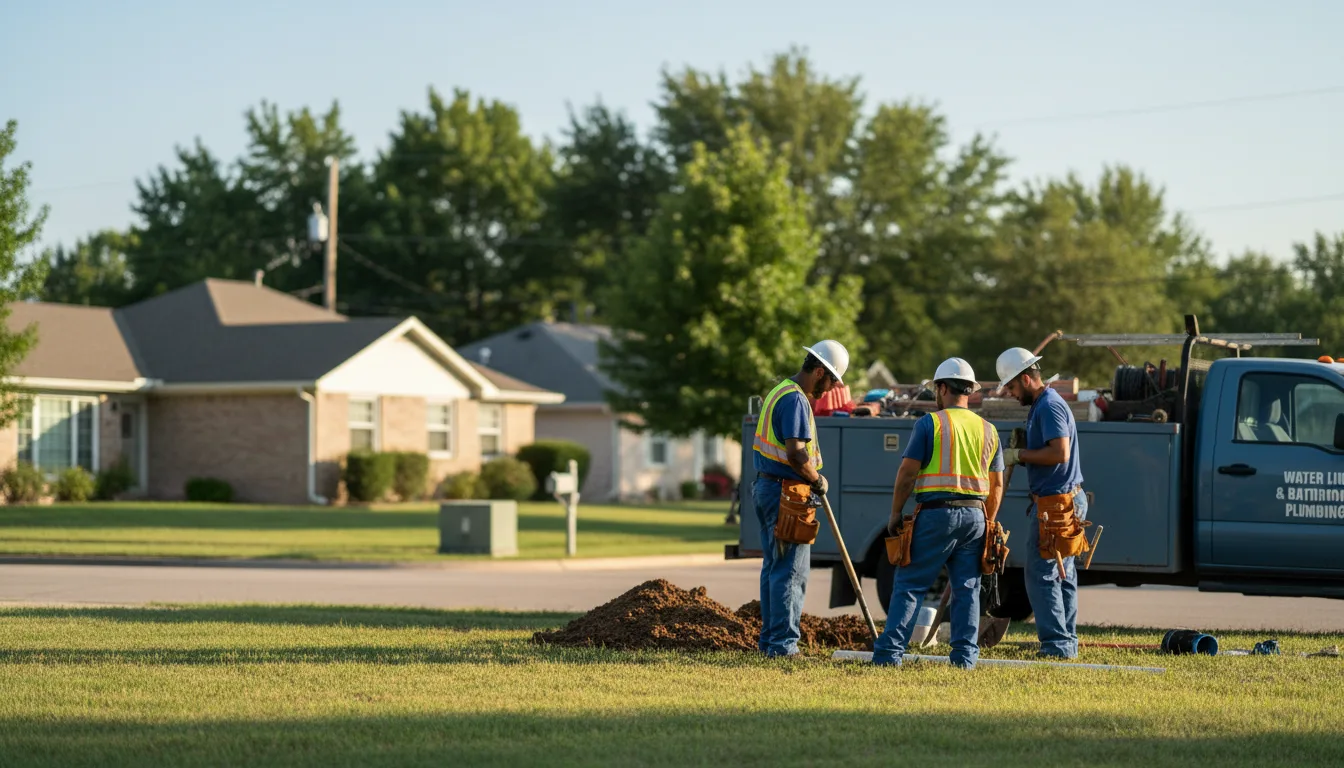 Residential water line and bathroom plumbing service in Auburntown, TN